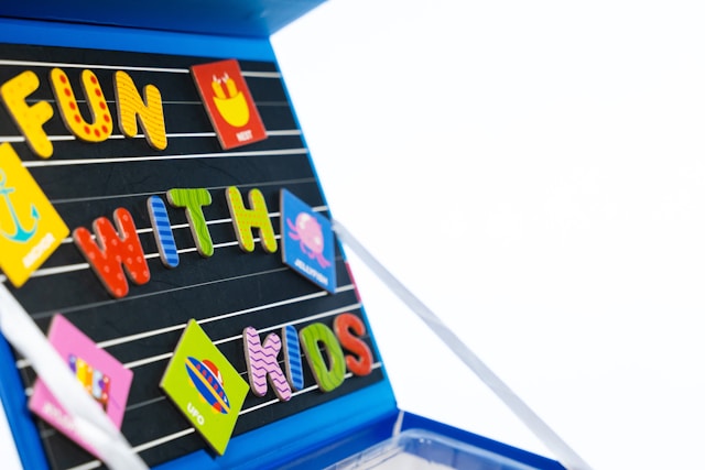 a-board-with-magnets-that-say-fun-to-the-kids